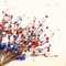 Set of 6 17inch Red, White & Blue Artificial Flower Independence Day Table Centerpiece